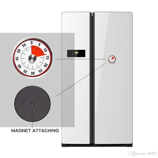 

red round magnetic timers trumpet mechanical countdown kitchen tool stainless steel cooking time clock alarm 25tc dd