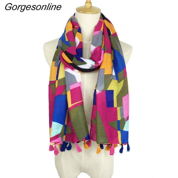 

selling very pretty printing design hijab shawl aztec tribal scarf tassel, Blue;gray