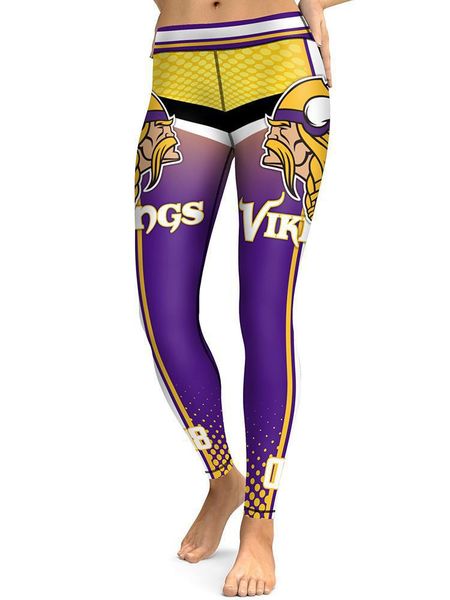 

2018 minnesota v-team logo fitness leggings elastic fiber hiphop party workout pants exercise trousers dropshipping, Black;brown
