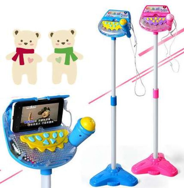 Bambini Microfono Microfono Microfono Musicale Karaoke Machine Sing Giocattolo con microfoni MP3 Discoteche luci lampeggianti per bambini Dono divertente