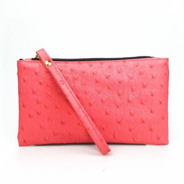 

fashion retro coin purse phone bag zippers organizer girls pu leather women wallets, Red;black