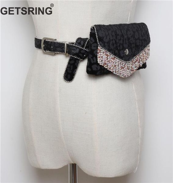 

getsring woman bag woman wait bag waist pack money belt fanny pack bags for 2018 new leopard diamond fashion waist
