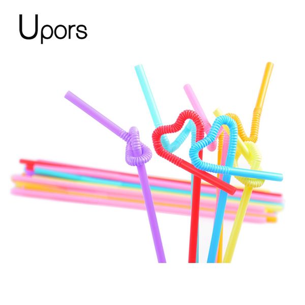 

upors 100pcs flexible straw grade colorful extra long bendy party disposabl drinking straws bendable plastic pp bar straws