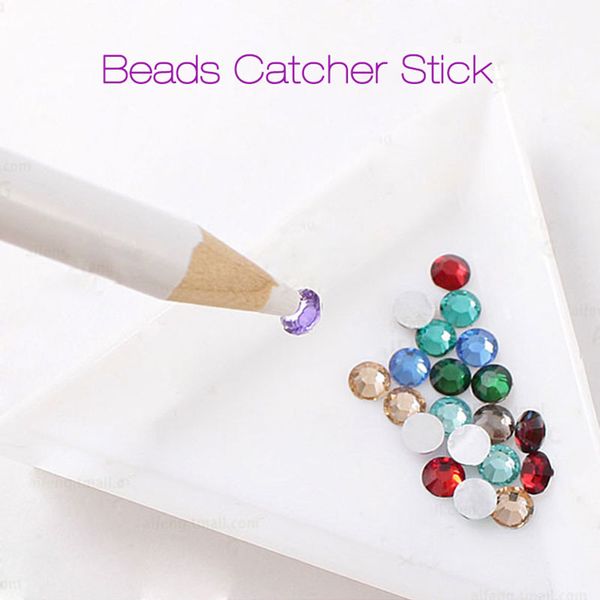 

5pcs new nail art rhinestone decoration picker white gem crystal rhinestones bead picker pencil pen nail art diy tool 2017 hot, Silver