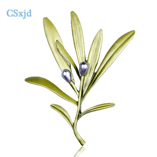

csxjd vintage plant jewelry olive branch pearls flower brooch scarves buckle accessories 2019 new, Gray