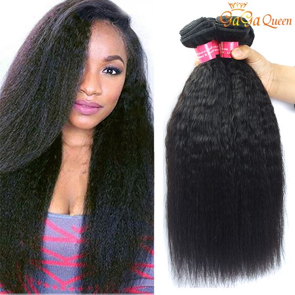 

8a brazilian virgin hair kinky traight 3 bundle 100 brazilian kinky traight human hair exten ion brazilian coar e yaki traight hair, Black