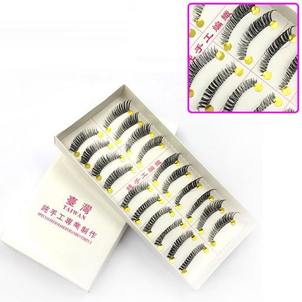 

10 pairs/lot handmade false eyelashes individual tapered fake eye lashes makeup winged faux eyelashes faux extension