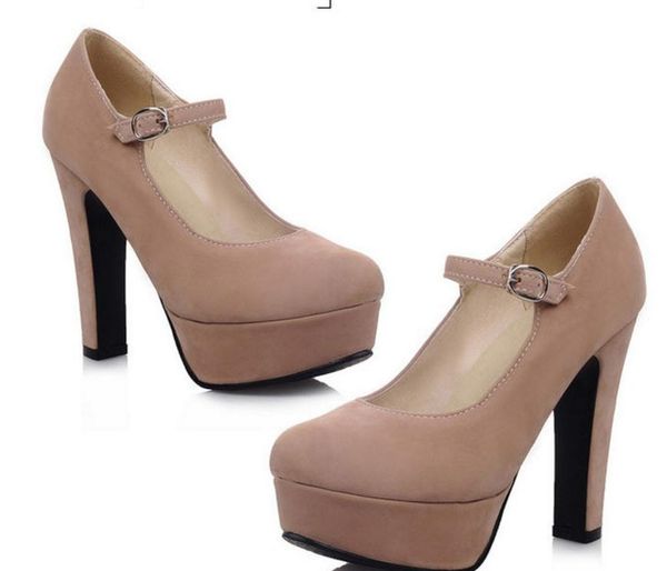 

send autumn coarse heel high heel women's single shoes, Black