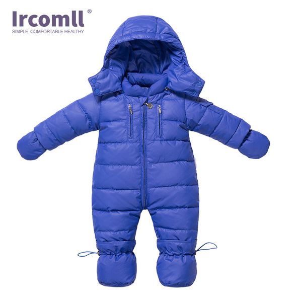 

ircomll autumn winter white duck down newborn baby rompers warm light hooded infant girl boy outwear clothes toddler clothing, Blue