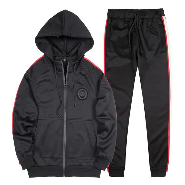 

men's tracksuits tracksuit striped designer pullover with pencil pants suits casual outdoor suit men wear plus size s-2xl, Gray