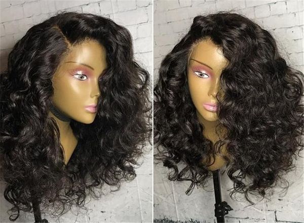 Short Wavy Brazilian Lace Front Human Hair Wigs With Baby Hair