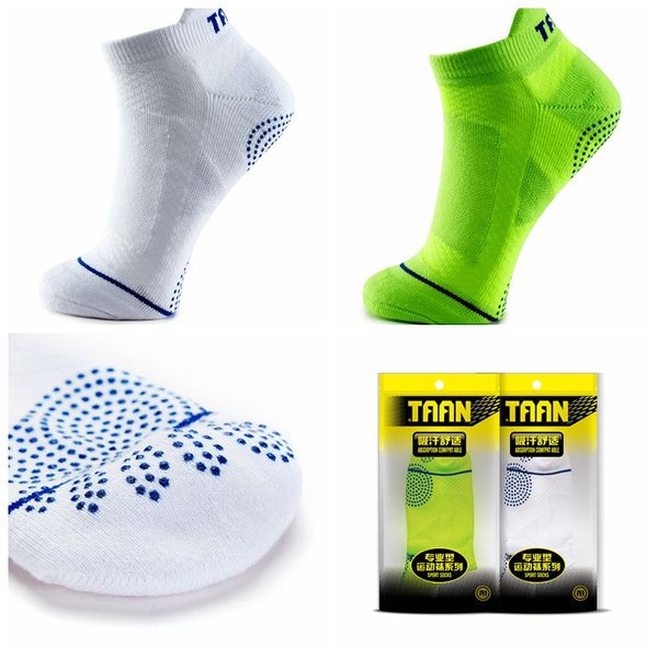 

1 pair taan men's sock skidproof badminton tennis sports sock thick cotton socks t-347, Black