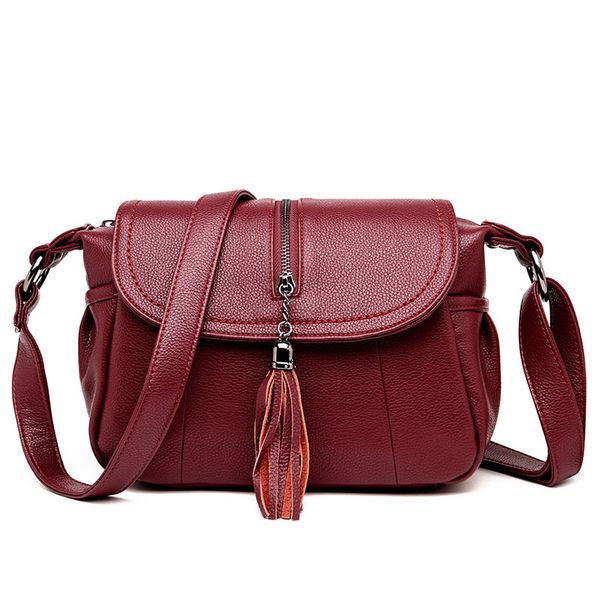 

zipper handbags women bags flap woman messenger bag 2018 leather tassels shoulder bags sac a main femme
