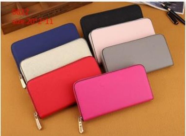

Hot! wholesale famous brand fashion single zipper cheap luxury designer women pu leather wallet lady ladies long purse