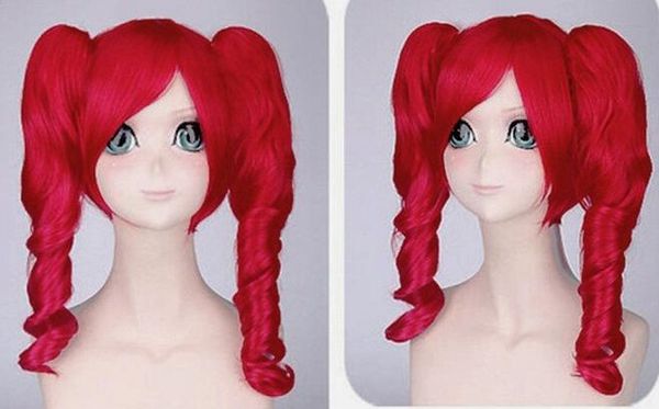 

pretty channel anna akagi red clip ponytail cosplay party curly hair wigs, Black