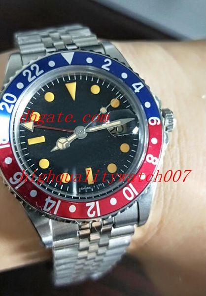 

super luxury man watches bp factory maker 40mm vintage gmt 1675 pepsi sapphire glass stainless steel automatic mens watch watches, Slivery;brown