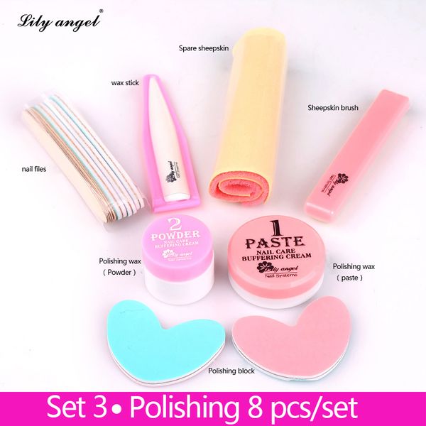 

nail conditioner & care 8pcs nail polishing wax manicure luster buffing paste buffer full sets&kits of files z25