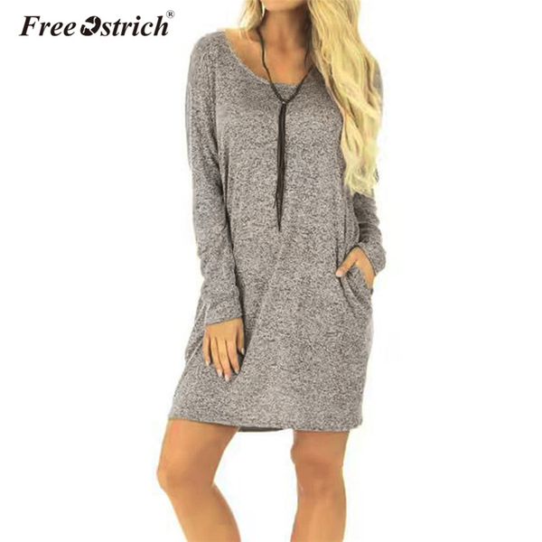 

ostrich spring knitted sweater dress women long sleeve pockets casual loose pullovers cross bandage short bodycon d40, White;black