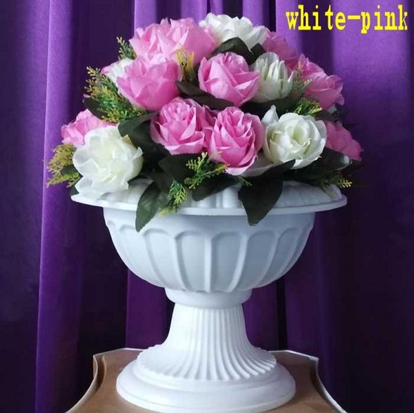 

new arrival fashion white roman column wedding centerpiece road lead with the vase and bouquet sets for party event decoration