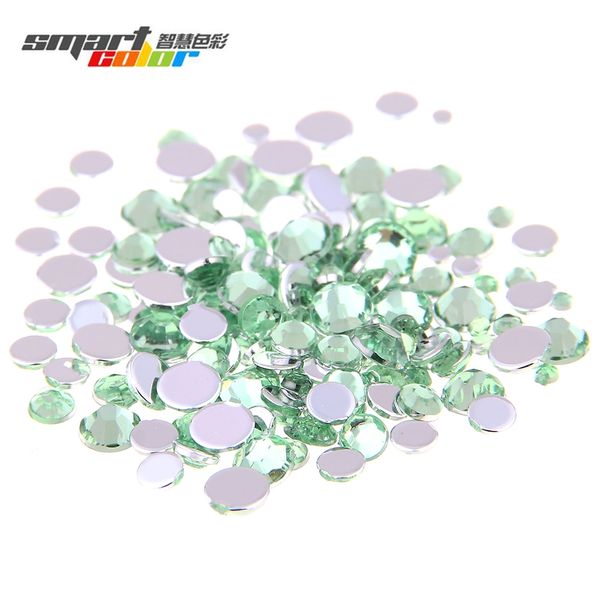 

light green color acrylic rhinestones multi-size optional shoes sparkling nail art decorations clothing decorations, Silver;gold