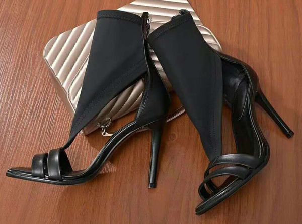 

2018 autumn brand women leather boots shoes women's high heel sandals sapatos femininos zapatos mujer chaussure new series, Black