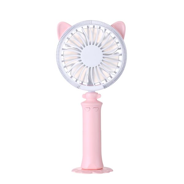

2018 factory sell twisted cat mini air cooler fan deskcolorful night light hand usb fan portable battery usb fan