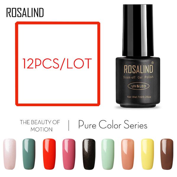 

choose 12)rosalind sets gel nail solid color series 7ml gel varnish semi permanent soak-off uv led nail art lacquer