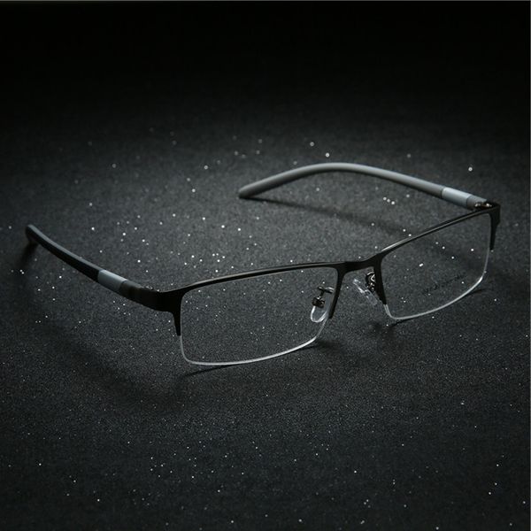 

2018 new arrival men style titanium alloy half rim eye glasses fashion design men's eyeglasses casual optical frame for men, Silver