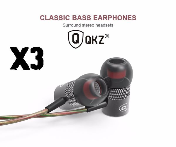 10 teile / los Original QKZ X3 In-Ear Kopfhörer einzigartige Motor Form Supper Bass Auriculares Headset mit Mikrofon für iPhone iPad Samsung MP3 MP4