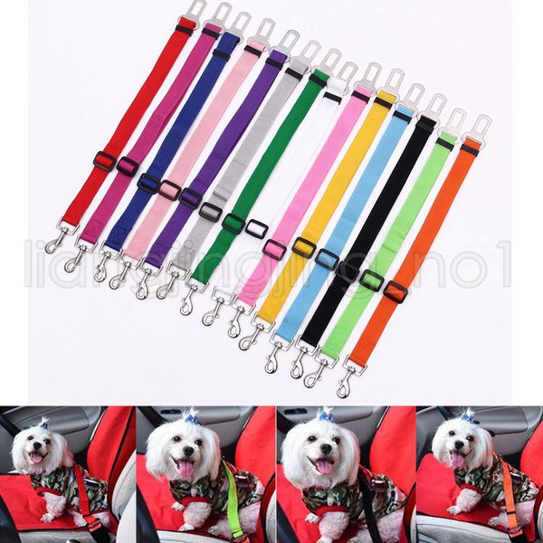 

2.5*7.4cm Pet Cat Dog Car Vehicle Safety Seat Belt Restraint Harness Leash Travel Clip Dog Supplies 14 Colors AAA596