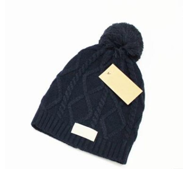 

ot sale winter autumn brand ug mon designer beanies knitting knitted hats cap for men women u style warm with pom pom, Blue;gray