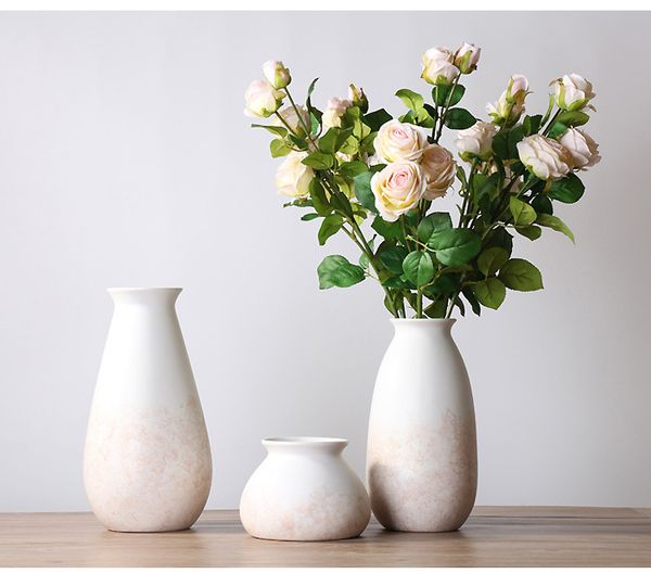 2019 Pinky White Ceramic Vase Simple European Style Flower