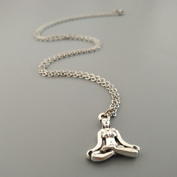 

fashion necklace jewelry yoga meditation chain pendangt meditation neckdangle love fitness necklace, Silver