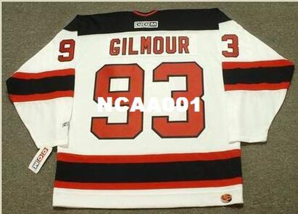 

men #93 doug gilmour new jersey devils 1997 ccm retro hockey jersey or custom any name or number retro jersey, Black;red