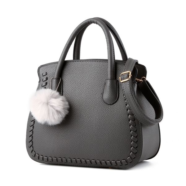 

shell bag women pu leather handbags fashion hairball women messenger bags bolsa feminina shoulder bag ladies tote sac a main