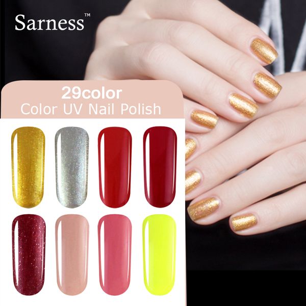 

sarness soak off 7ml nude colors uv gel nail polish primer semi permanent hybrid varnish enamel painting lamp gel nail art, Red;pink