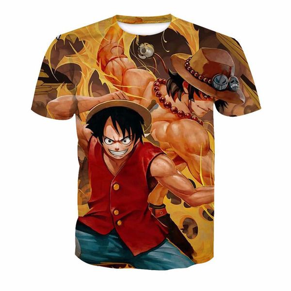 

новые моды аниме one piece футболка смешные 3d печатных женщин / мужчин с коротким рукавом мужская футболка повседневная топы k165, White;black