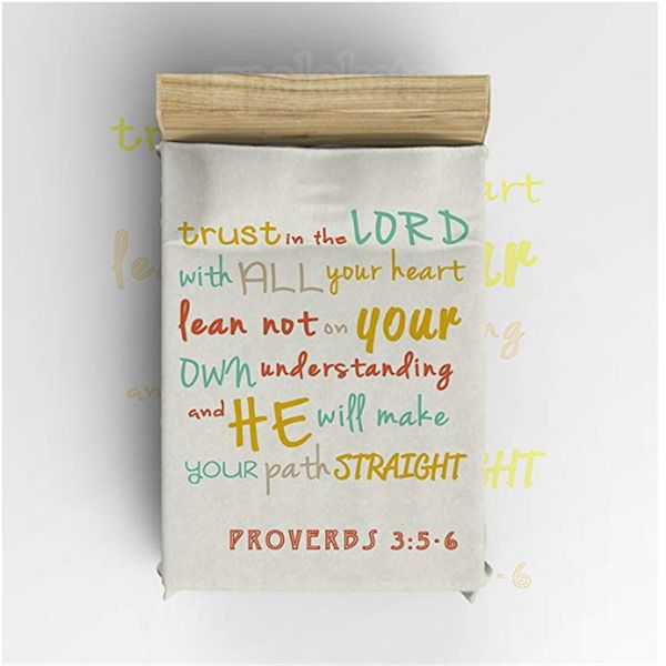 

flannel blanket lightweight cozy bed sofa blankets super soft fabric proverbs quotes trust in the lord with all your heart patt