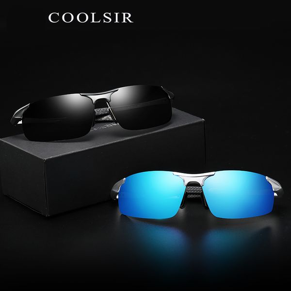 

polarized men fashion square sunglasses hd eyewear driving sun glasses uv400 night vision lens aluminum mirror oculos 2018, White;black