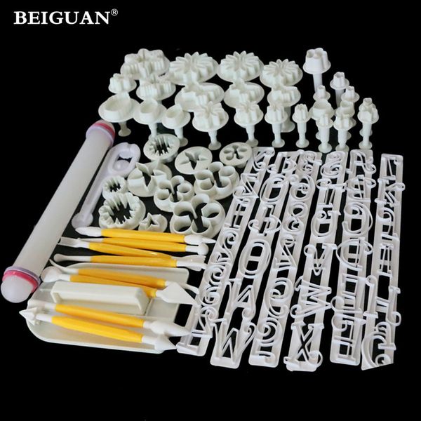 

55pcs/set fondant cake decorating sugarcraft plunger cutter tools mold cookies full set mold