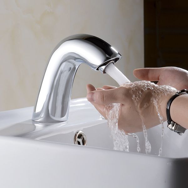

brass material infrared sensor toilet sink tap and cold automatic hands touch sensor bathroom faucet