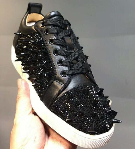

2018 Red Bottoms Sneakers Shoes for Men Casual Women luxury mens Blue Crystal Outdoors red bottom designer chaussures zapatillas Size 36-47