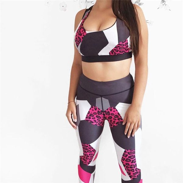 

women's sports yoga workout gym fitness leggings pants jumpsuit athletic clothes leopard print high waist leggings yoga pants, White;red