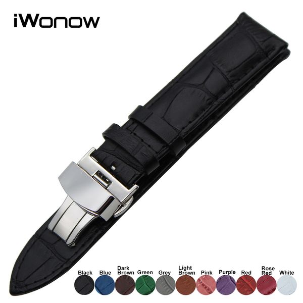 

genuine leather watchband 18mm 19mm 20mm 21mm 22mm 23mm 24mm universal watch band steel buckle strap wrist belt bracelet + tool, Black;brown
