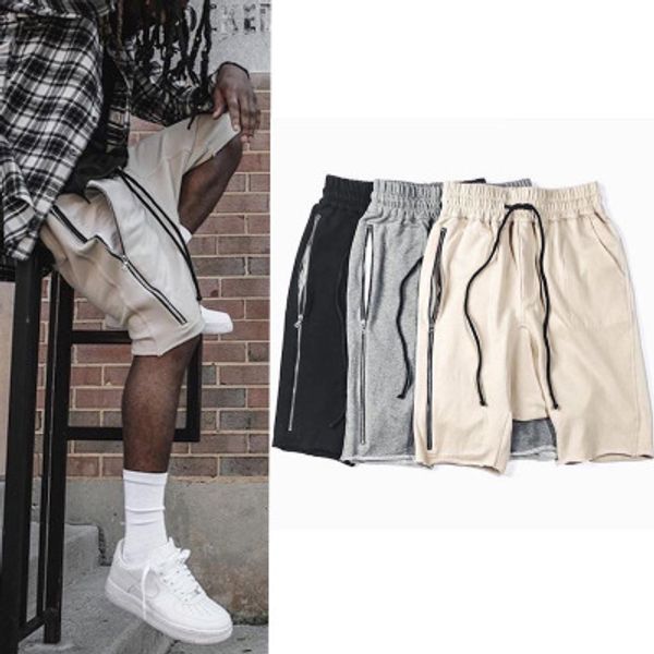 

High Street Kanye Biber Five-point Short Pants FOG Style Harem Pants Loose Cross Shorts Black Grey Khaki