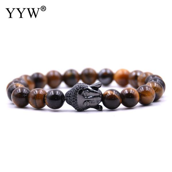 

yyw buddha healing beads charm bracelets gem stone bracelet natural lava stone bracelet jewelry for women men pulseira masculina, Black