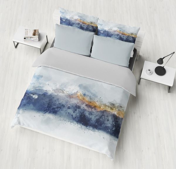 

3d bedding sets forest mountains scenery print duvet cover set lifelike bedclothes with pillowcase bed adult/kids home textiles