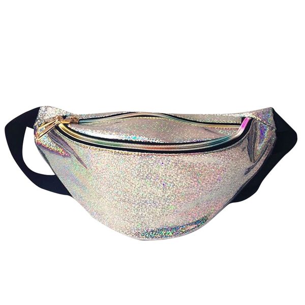 

fashion women's waistband banana bags waist bag holographic funny pack laser waist packs heuptas hip bag unisex