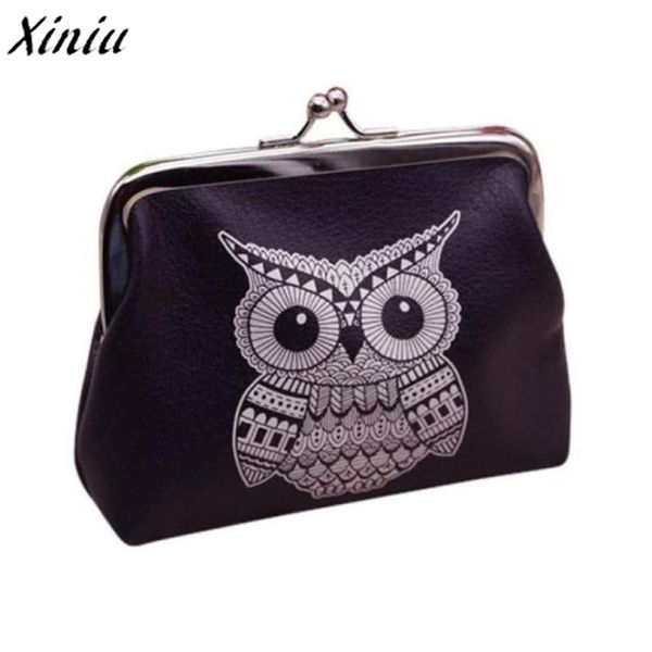 

fashion novel style womens owl wallet card holder coin purse clutch handbag pu leather purse for coins monederos para mujer, Red;black