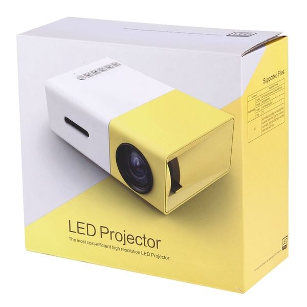 

yg-300 2m 60 inches 600 lumens mini led projector hd home theater with 3 in 1 video convert cable & remote controller